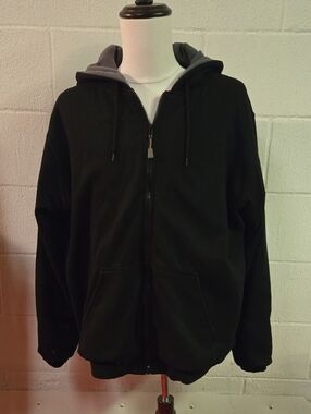 Men's Black Zip-Up Hoodie Sweatshirt